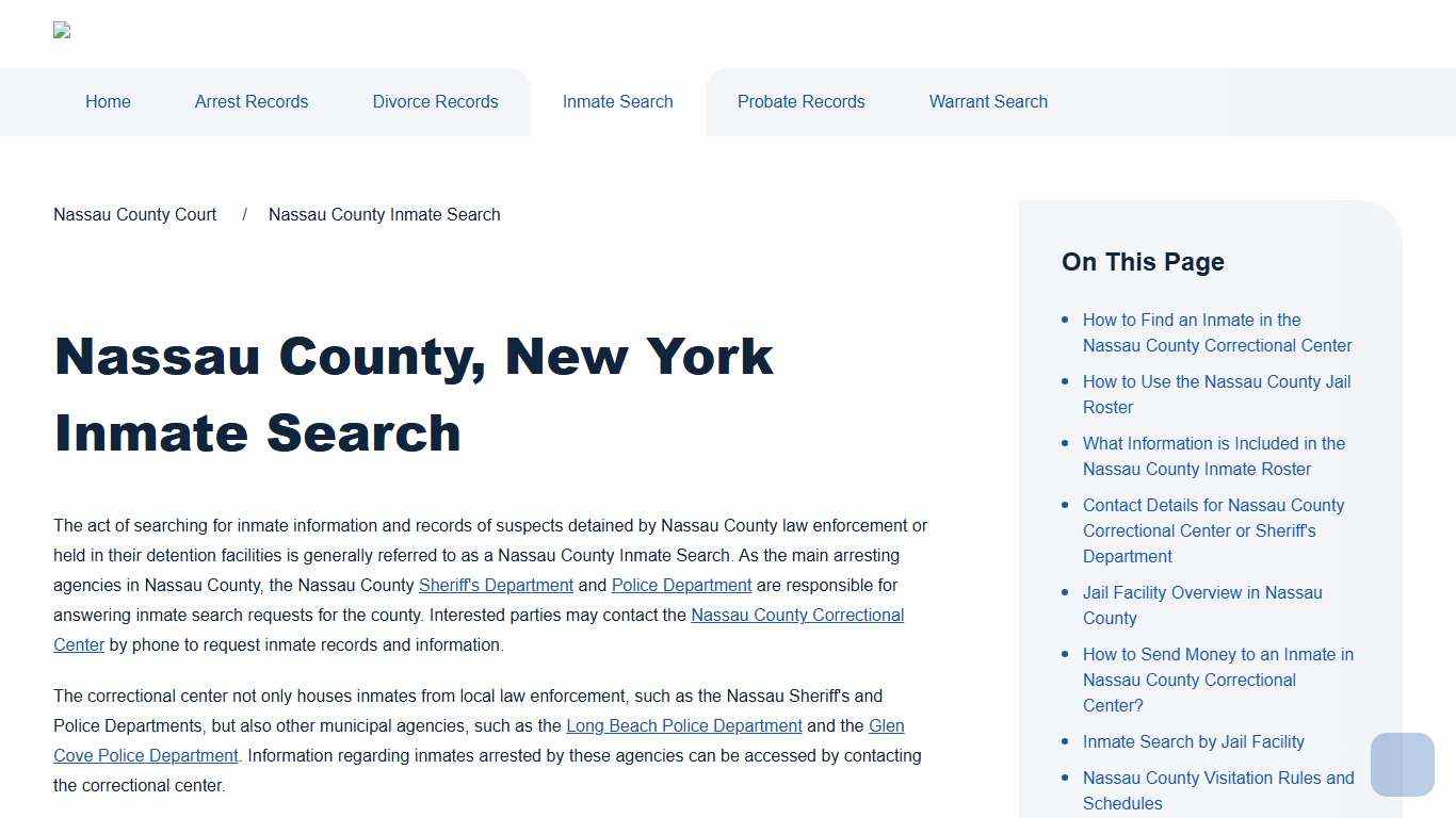Nassau County Inmate Search | Nassau County Court